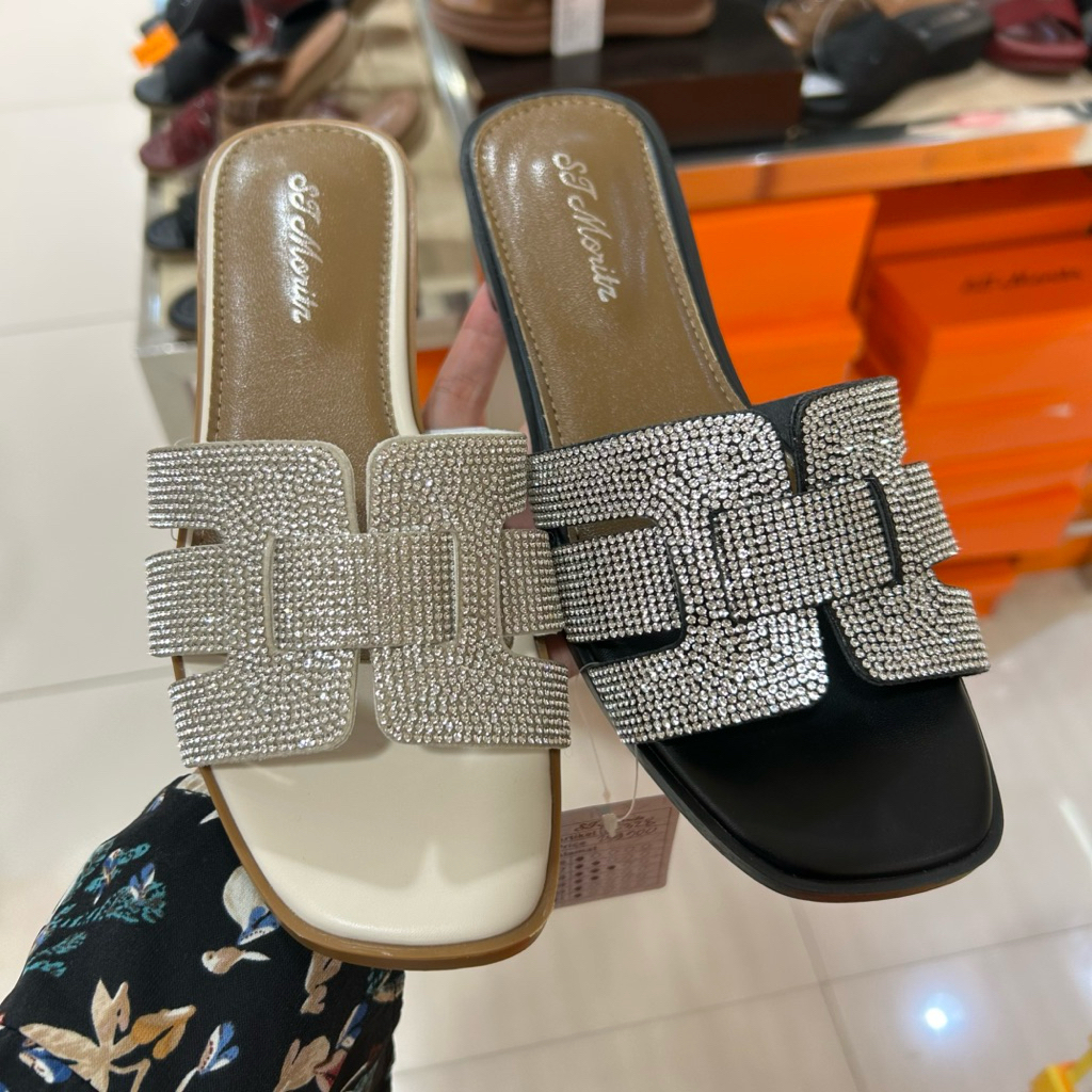 sandal flat wanita pesta ST.MORITZ original