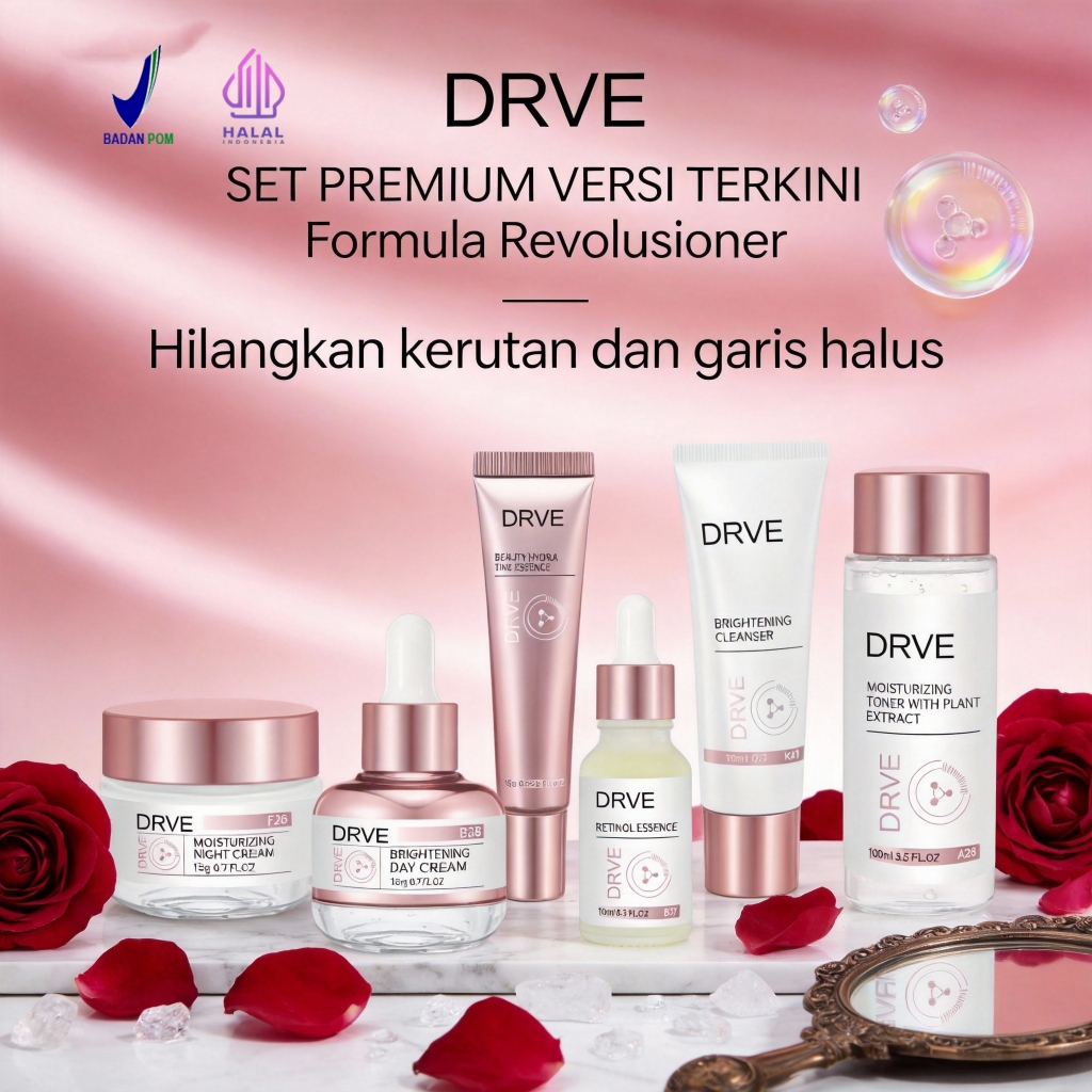 Drve Special Bundle Paket glowing brightening Cleanser + Moisturizing Toner + Retinol Essence + Hydr