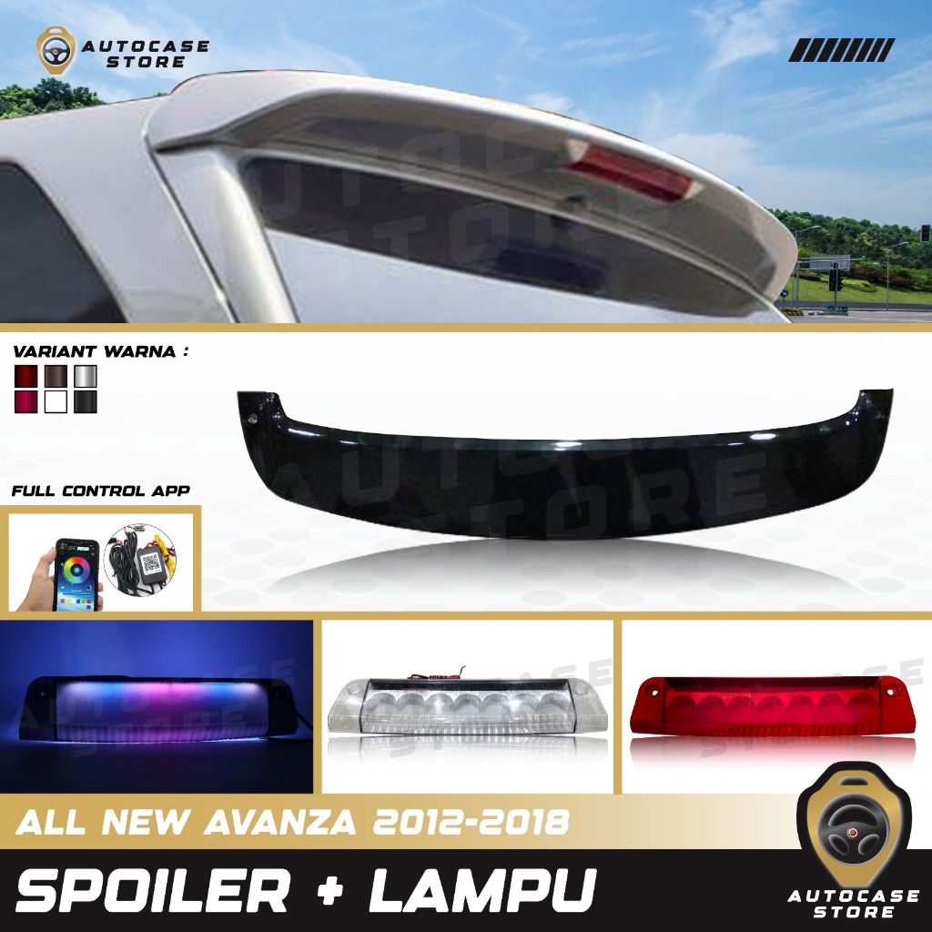SPOILER + LAMPU AVANZA 2012 - 2018 BAHAN ABS PREMIUM AKSESORIS MOBIL PNP