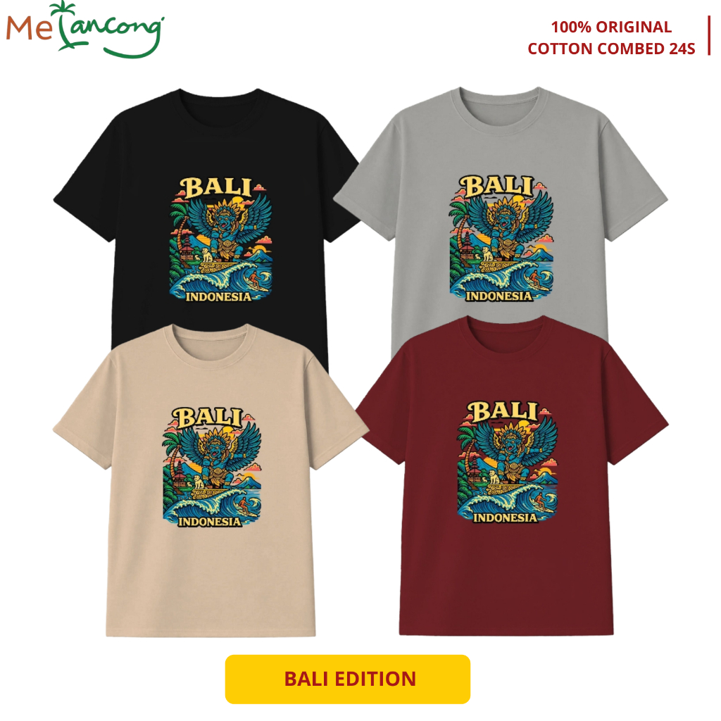T-shirt Kaos Lengan Pendek Baju Pria Wanita Combed Cowok High Kain Bali KSBL028