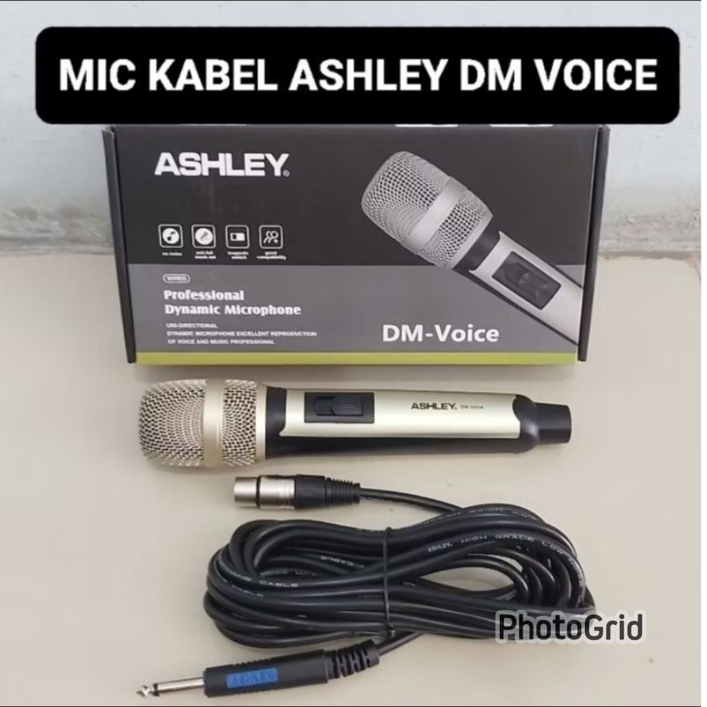 Mic kabel Ashley DM Voice original hitam gold campagne