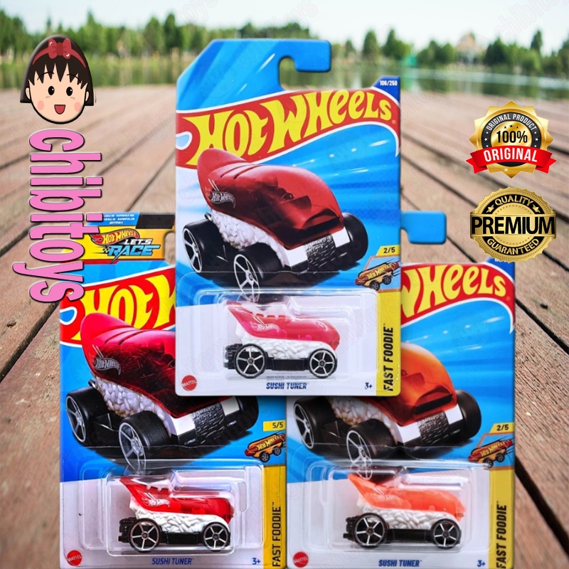 Hot Wheels Sushi Tuner Merah Orange Diecast Fast Foodie