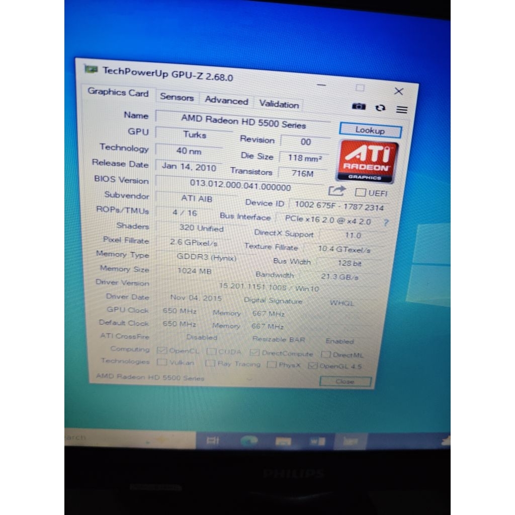 VGA ATI RADEON HD 6500 1GB DDR3 128BIT