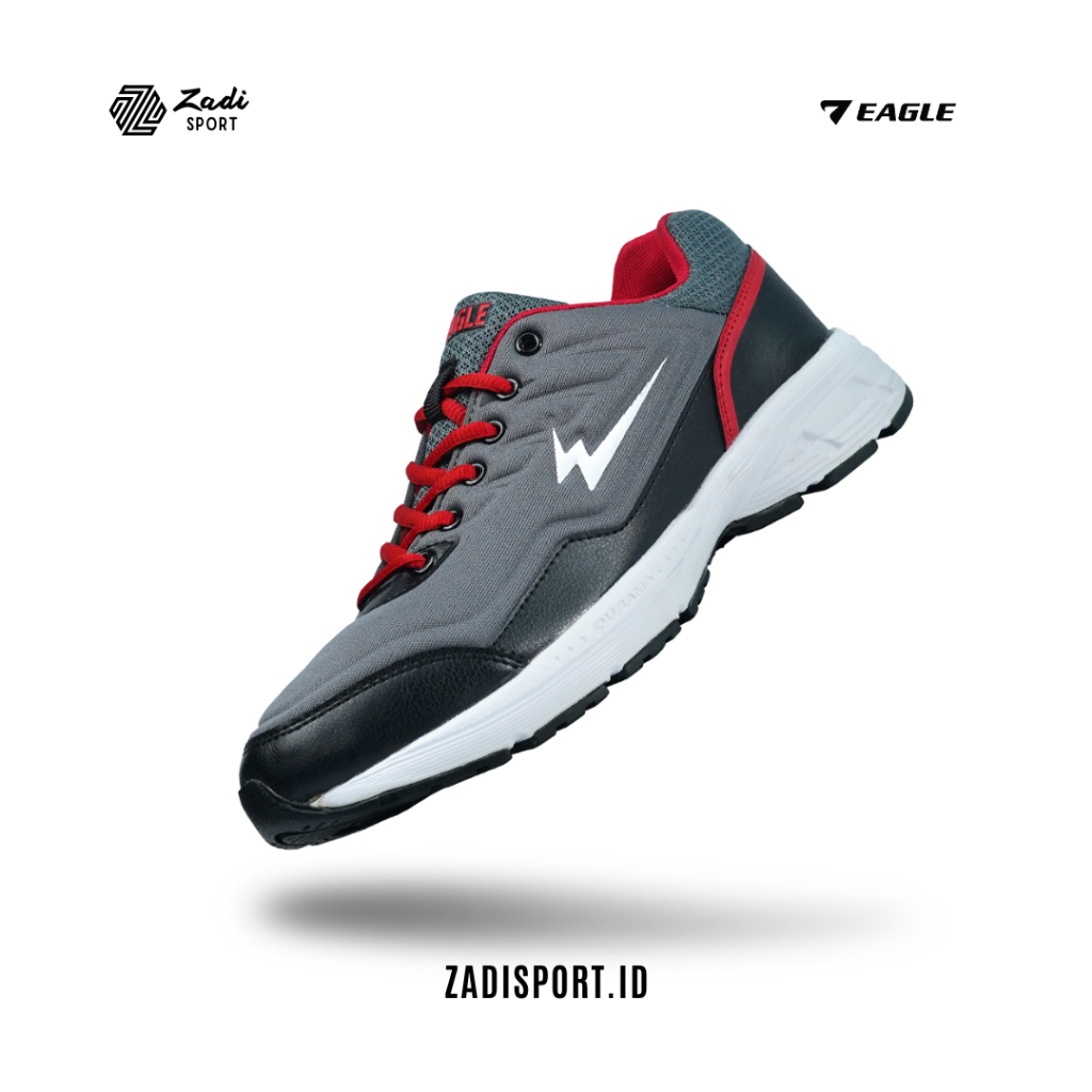 Sepatu Badminton Eagle Wildfire Abu Tua Merah