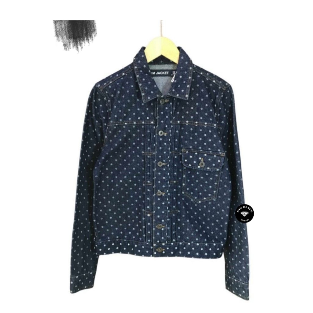 DENIM MAN'S JACKET/JAKET PRIA BLACK WHITE COLLECTION