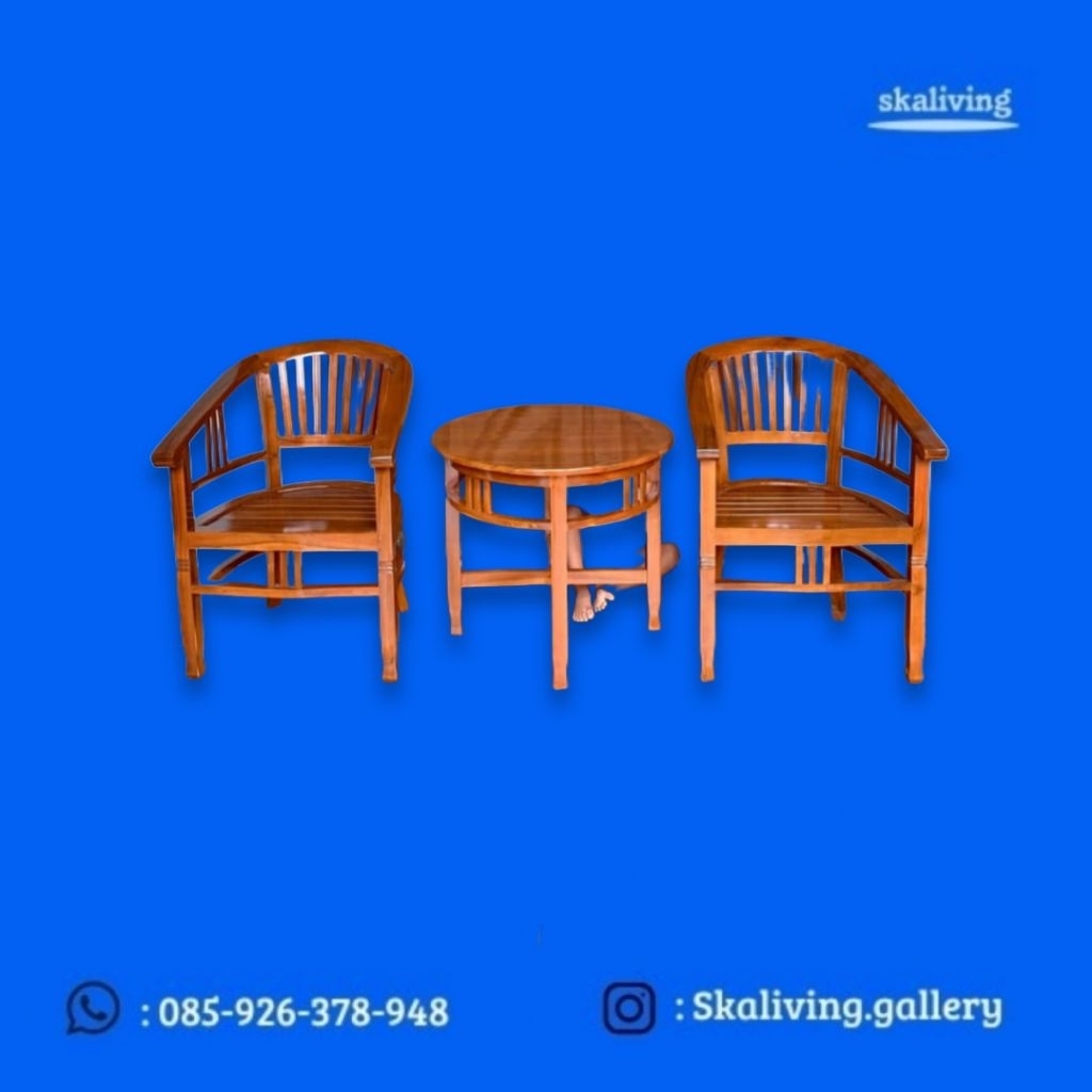 Set kursi teras Betawi amerika set kursi teras cantik minimalist kayu jati klset kursi teras Betawi 