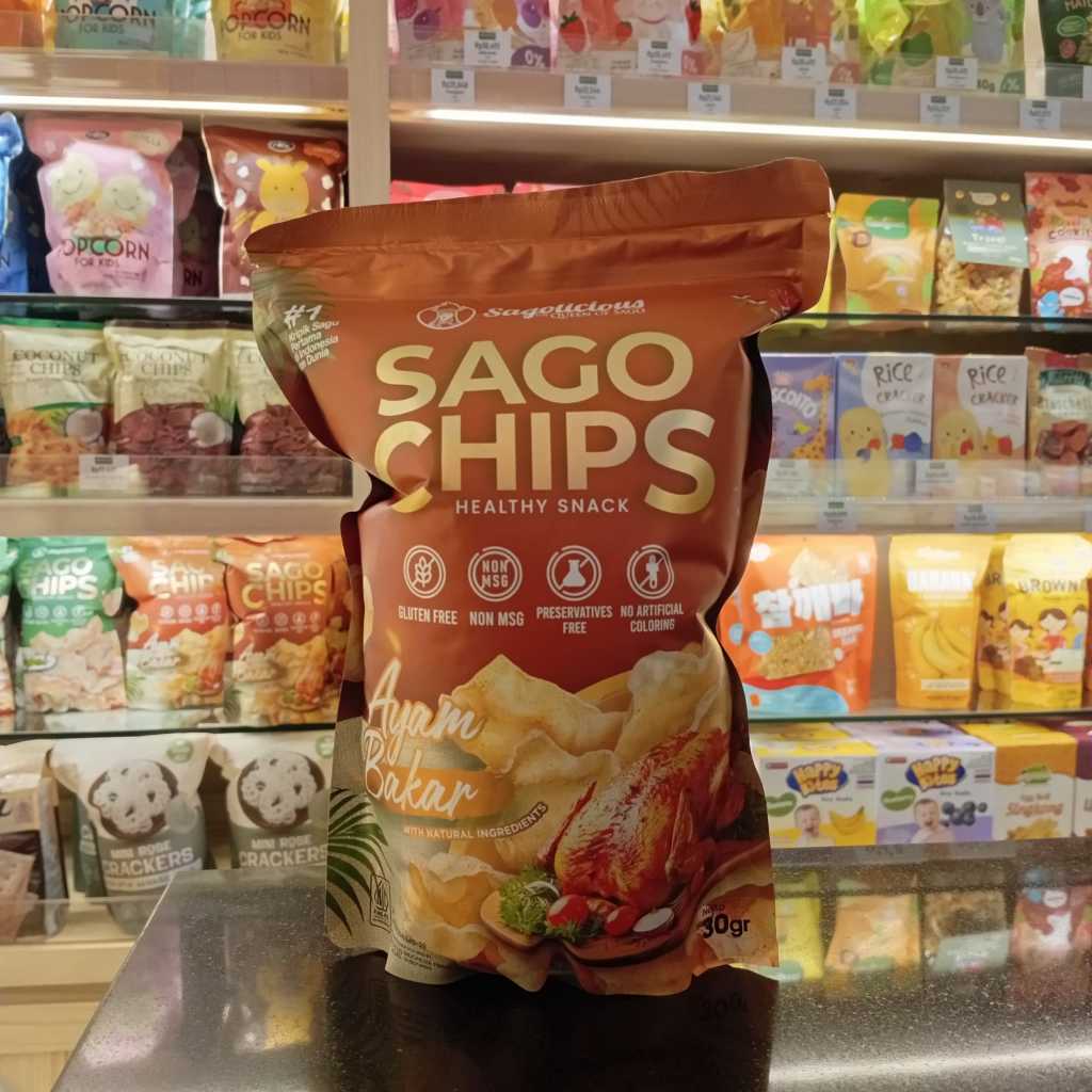 Sago Chip Ayam Bakar By SAGOLICIOUS 30g Camilan Sehat Sagu Tanpa MSG