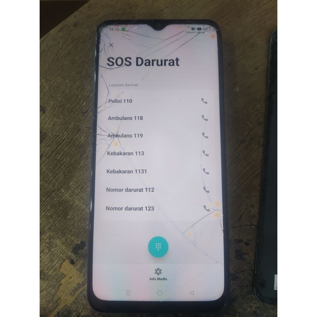 lcd oppo a18 ori copotan minus kaca depan pecah
