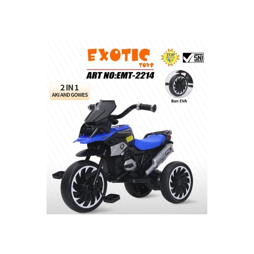 [ BONUS BELL ] MOTOR AKI ANAK EXOTIC EMT 2214 , MOTORAN AKI ANAK DOUBLE FUNGSI EXOTIC