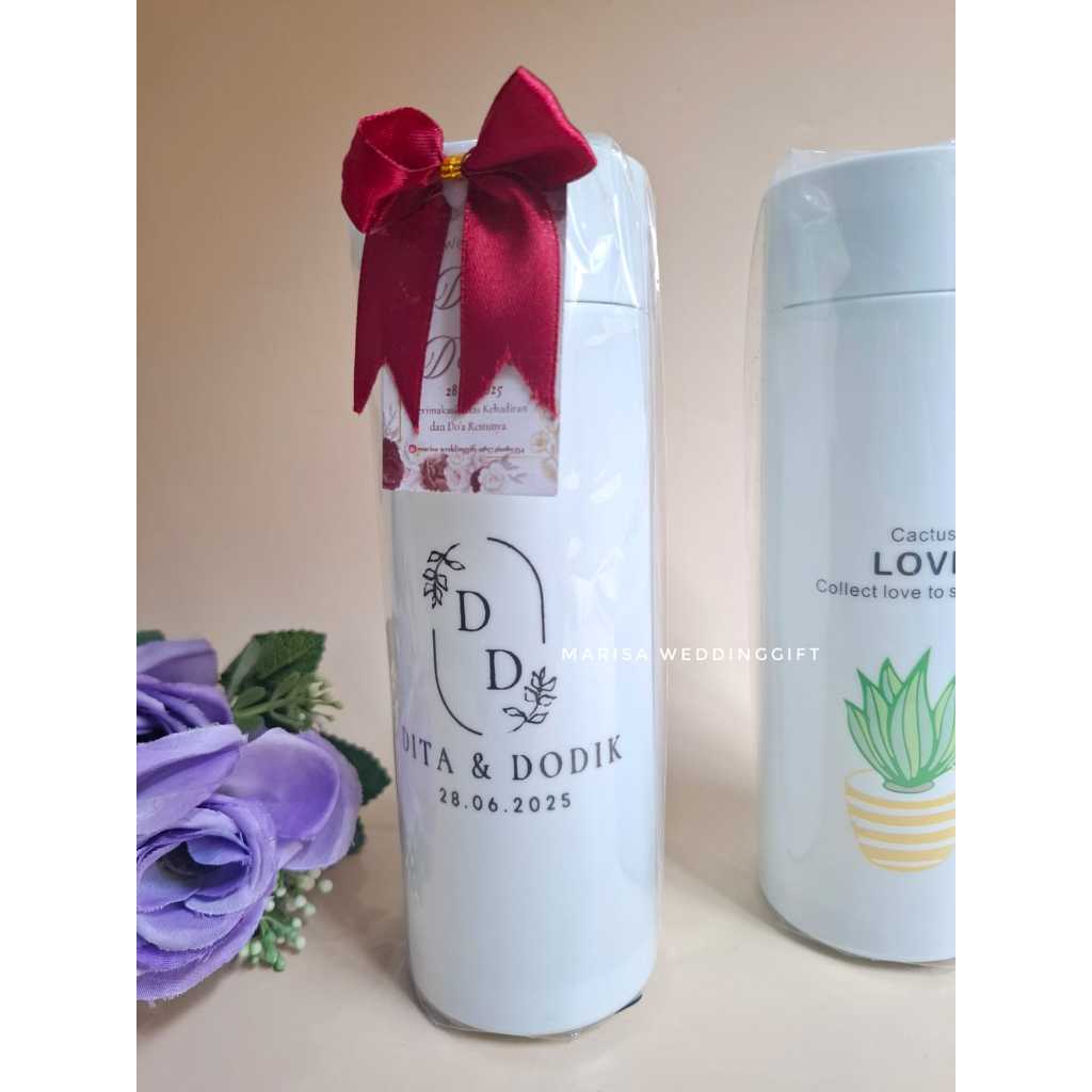 Botol minum kaktus 450ml desain custom sablon souvenir pernikahan tasyakuran khitanan babyborn botol