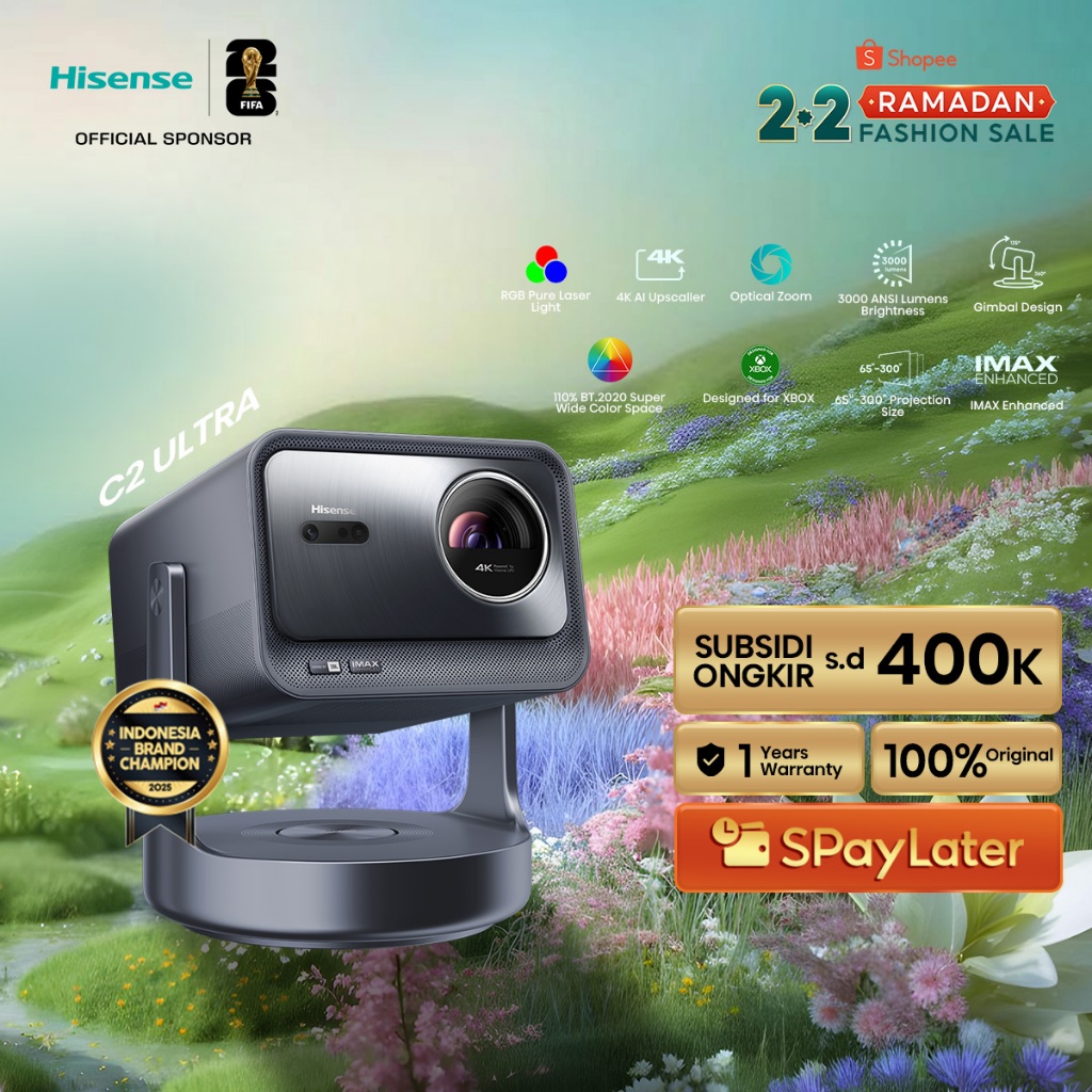 Hisense TV C2-ULTRA Trichromal Proyektor Max 300 inch IMAX Enhanced RGB Pure Laser Light Optical Zoo