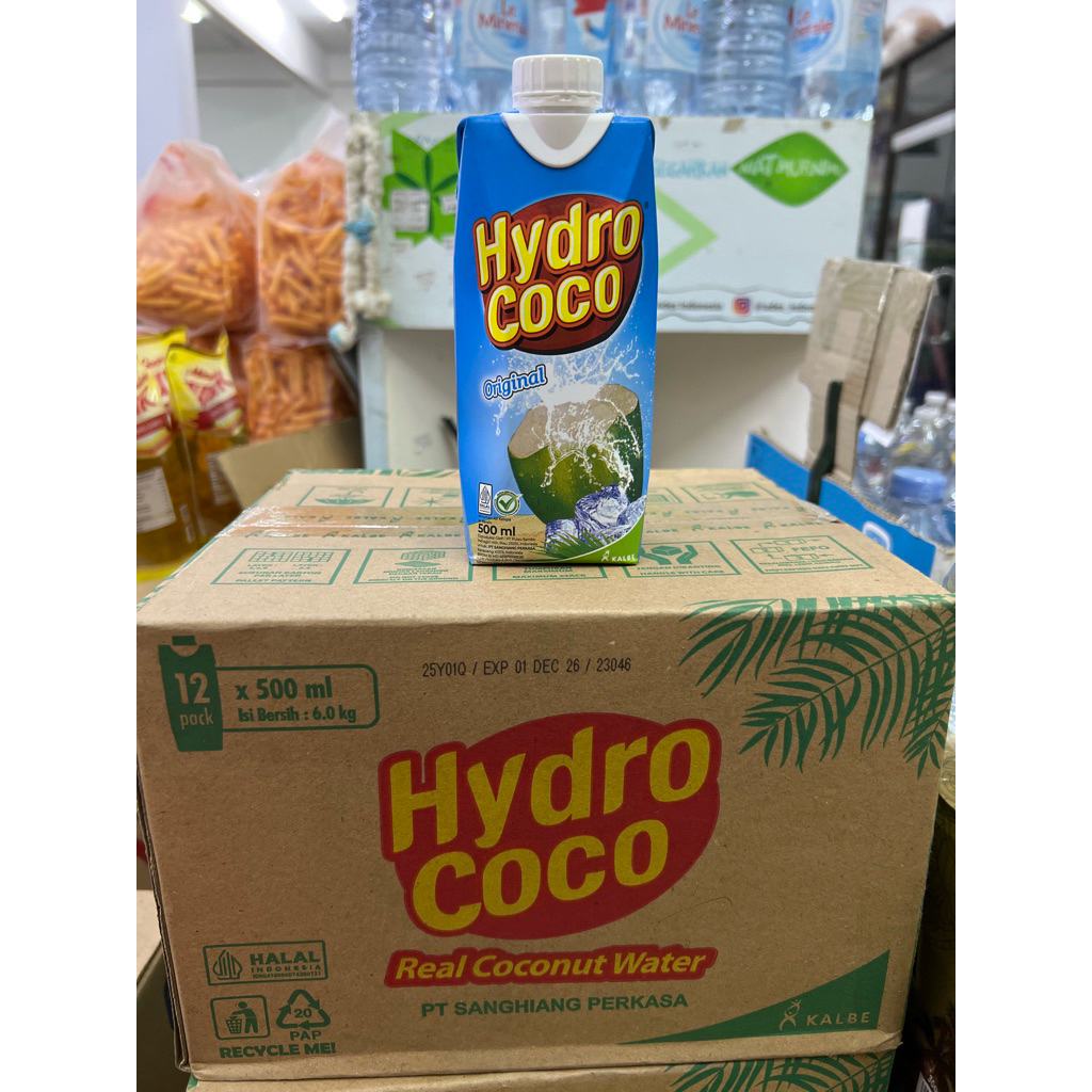 Minuman Air Kelapa Hydro Coco 1 Liter 500ml 330ml 1 dus isi 12 PCS- Segar, Alami, Tanpa Konsentrat