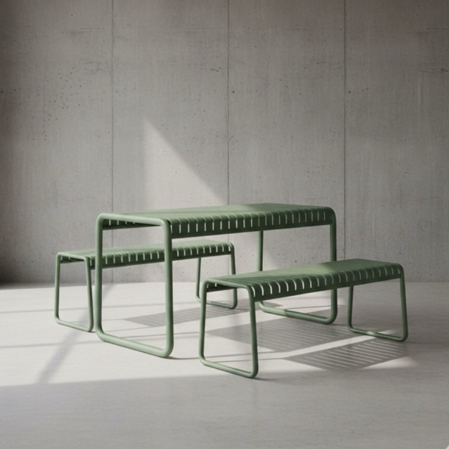 Brighton Cafe Set – Meja & Bench Industrial Minimalis