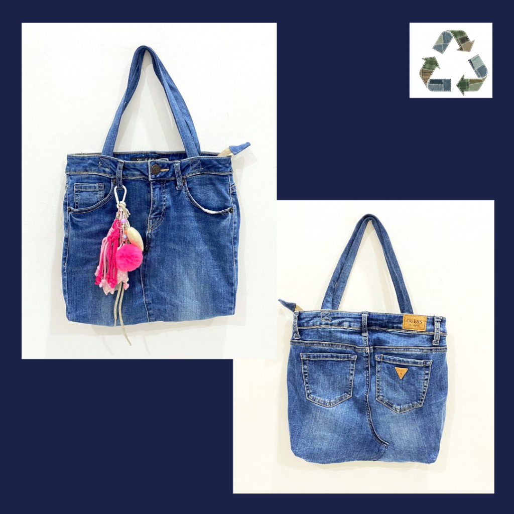 Recycle  || Tote Bag Jeans, Tote Bag Celana Guess, Tote Bag Serbaguna