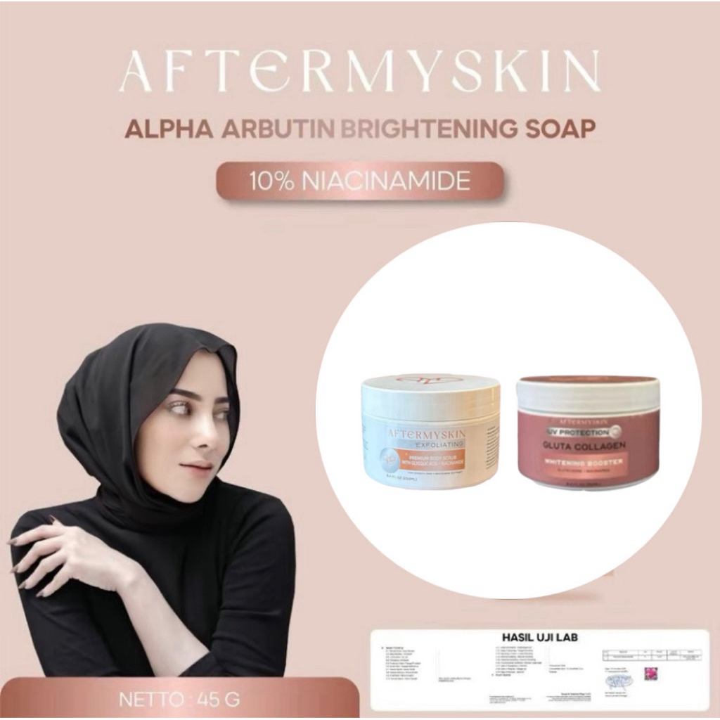 ( Dapat 2 Barang ) 1 Lulur whitening + HB Collagen Aftermyskin