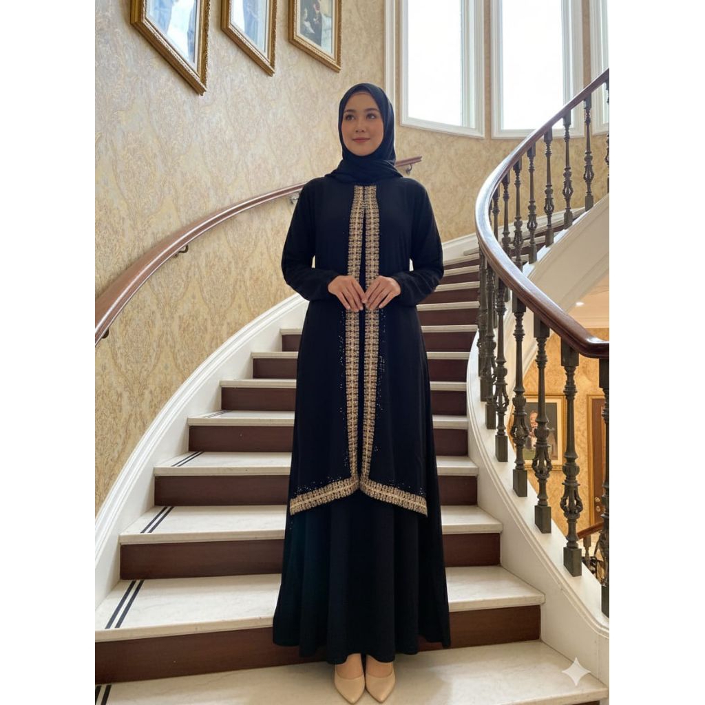 AURORA  GAMIS ABAYA WANITA MUSLIM MEWAH LEMBUT GAMIS LEBARAN KONDANGAN GAMIS ABAYA