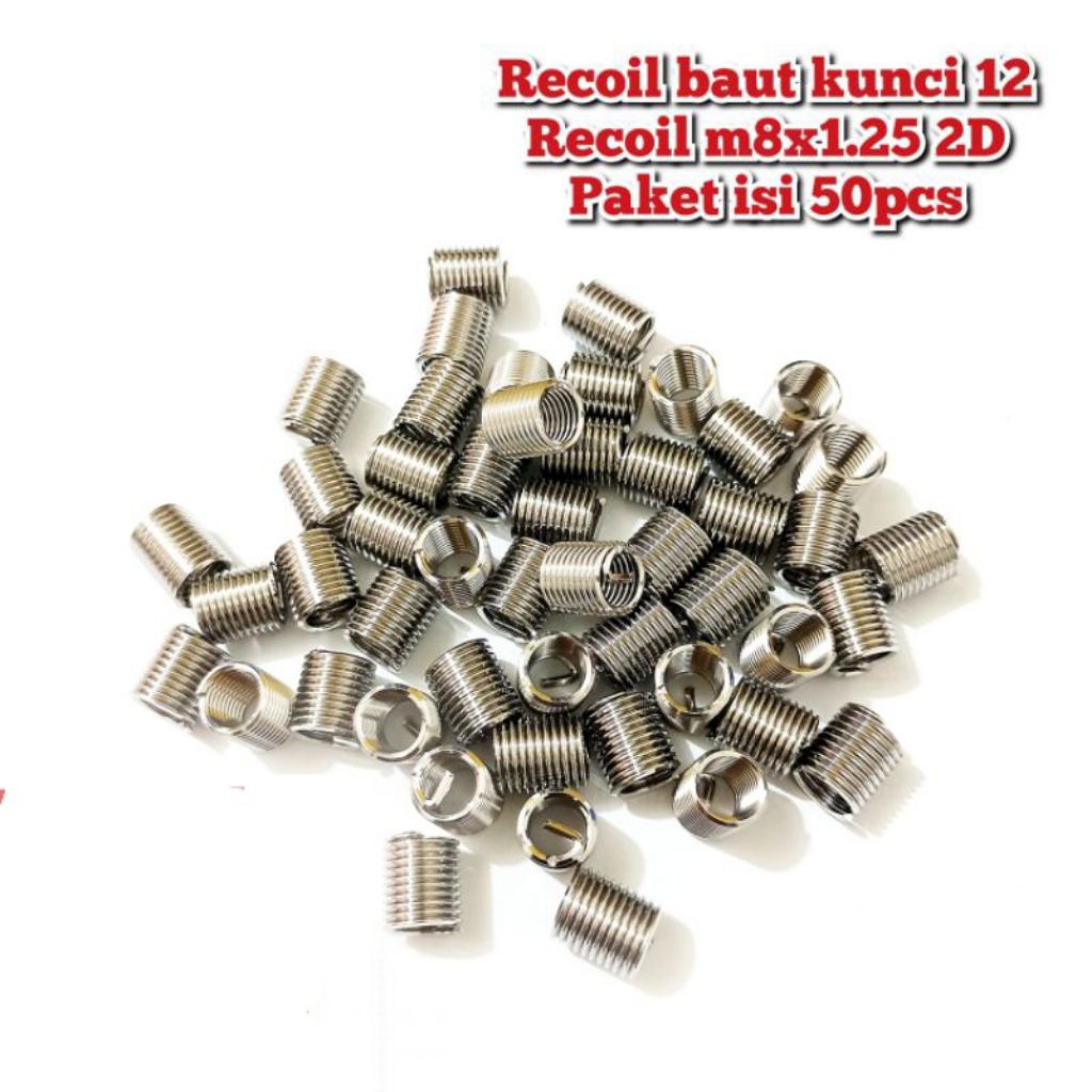 paket 50pcs recoil m8x1.25 2D recoil baut kunci 12 bukan recoil m6x1.0