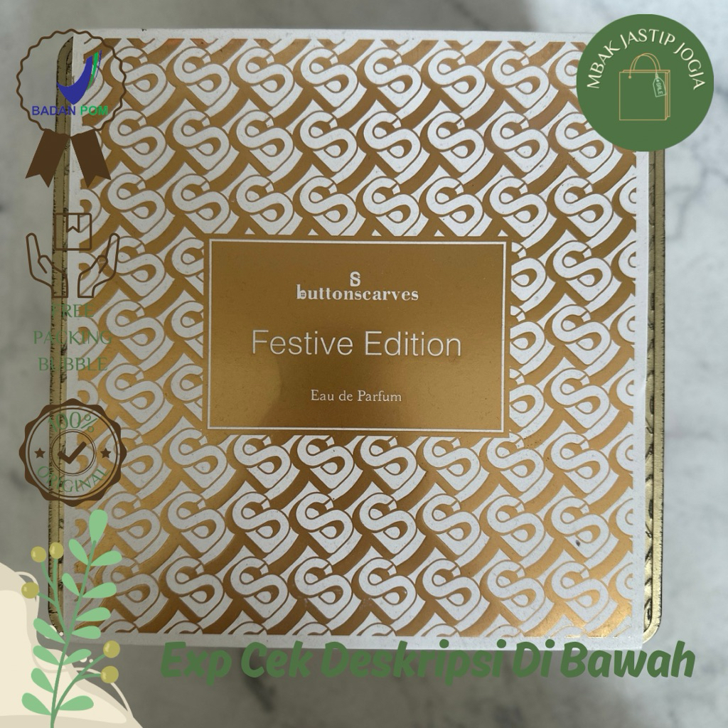 Hanya KALENG Kotak Buttonscarves Festive Edition Gold
