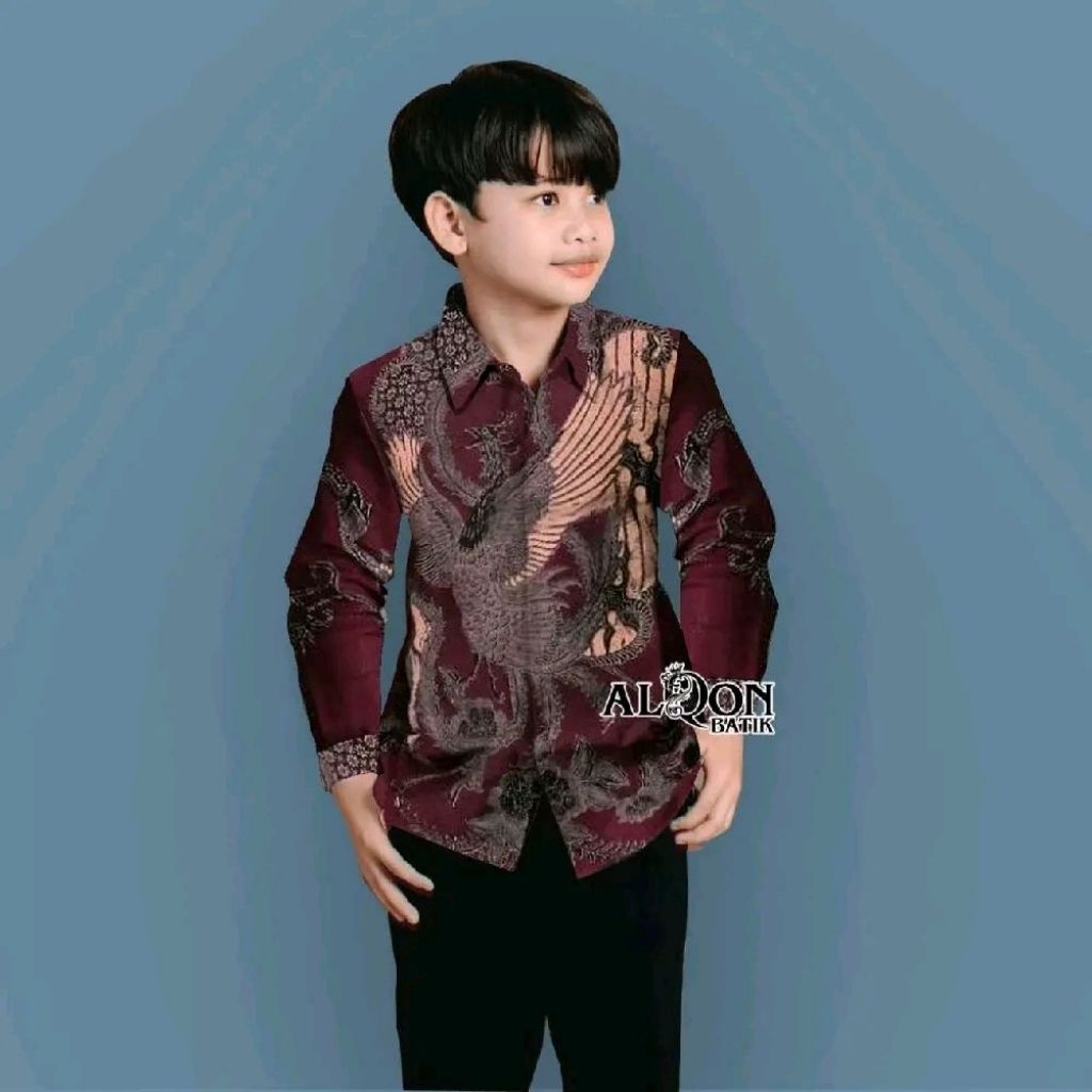 BATIK CAHYA Kemeja Batik Anak Lengan panjang Cowok 2-13 Tahun / Baju Batik Anak Laki-Laki Terlaris  