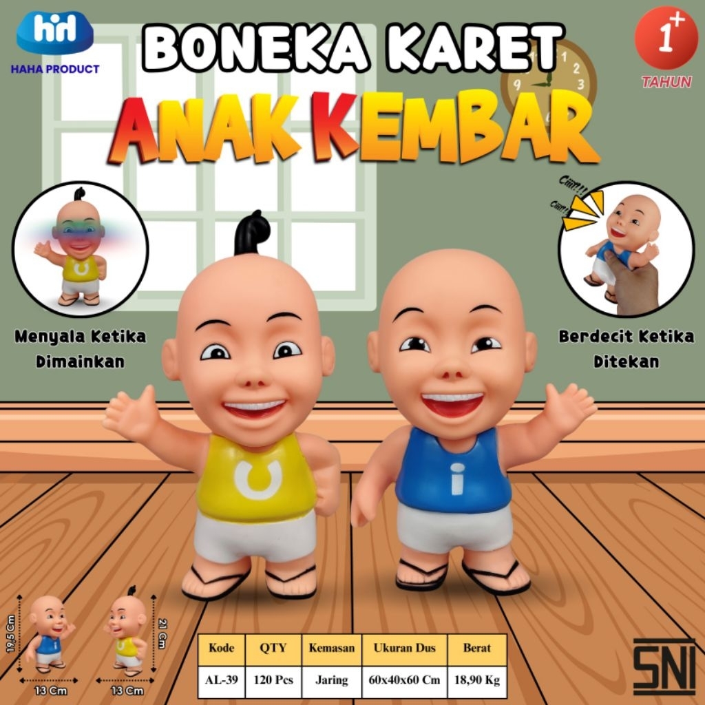 Mainan boneka encit ipin upin nyala lampu/mainan encit ipin upin