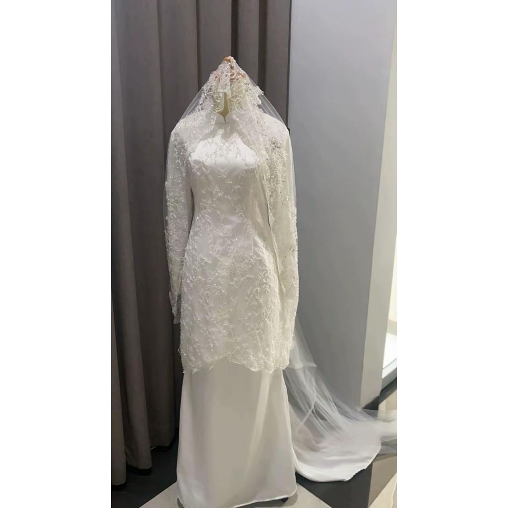 gaun pengantin muslimah Malaysia Melayu gaun akad gaun walimah wedding dress muslimah