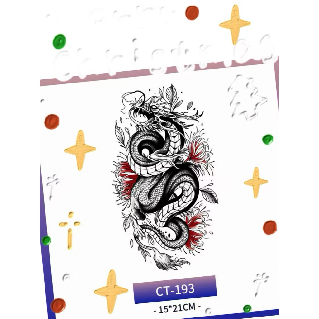 naga stiker tatto hewan naga kode KT