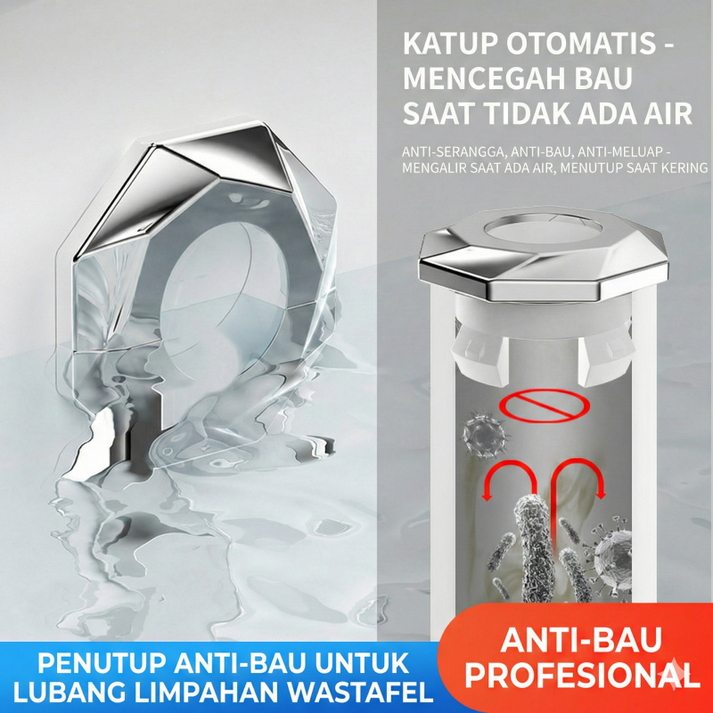 Cincin Ring Wastafel Overflow Penutup Lubang Anti Serangga Bau Kecoa 22mm-24mm