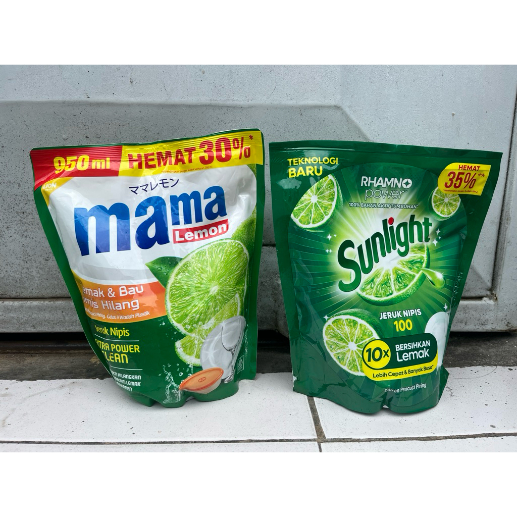 Mama Lemon Jumbo 950ml Refill | Sunlight 910 gram - Sabun Pencuci Piring Ekstra Power Clean