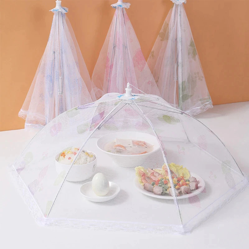 Tudung Saji Lipat Jaring Penutup Makanan Transparan Jumbo / Umbrella Food Cover Besar