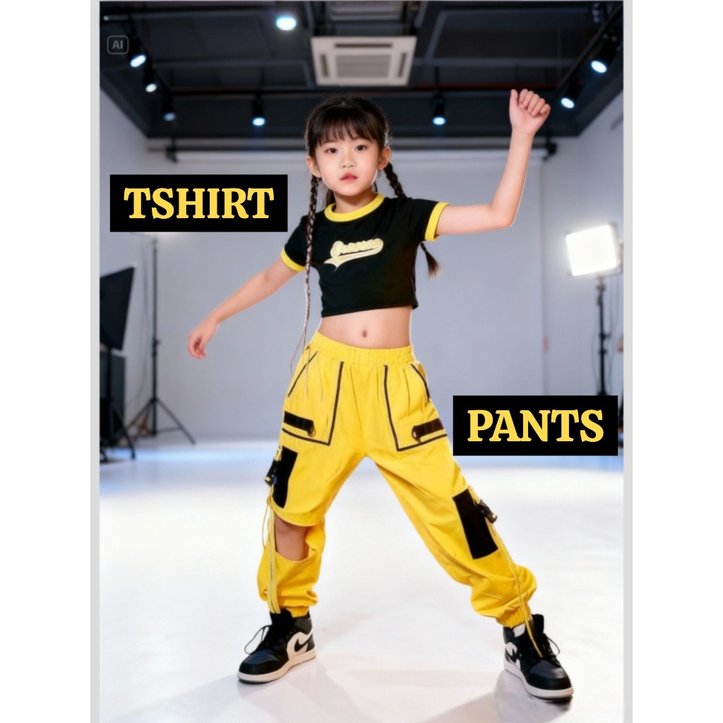 MEYDI Setelan Baju Dance Anak Perempuan Korea Style Dance Usia 4 14 Tahun LITTLE ROOM KIDS