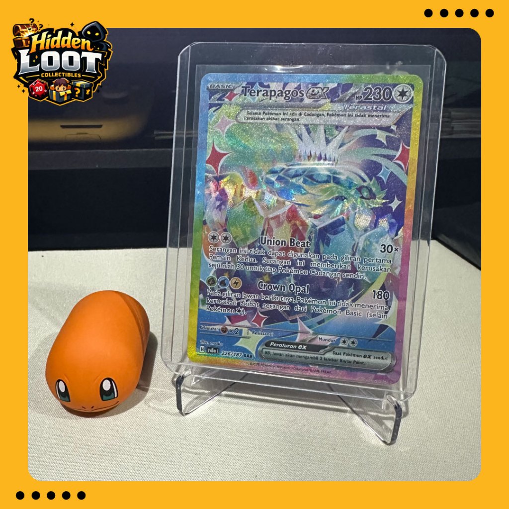 Pokemon Terapagos EX SAR (226/187) sv8a Kartu Koleksi Original Festival Terastal