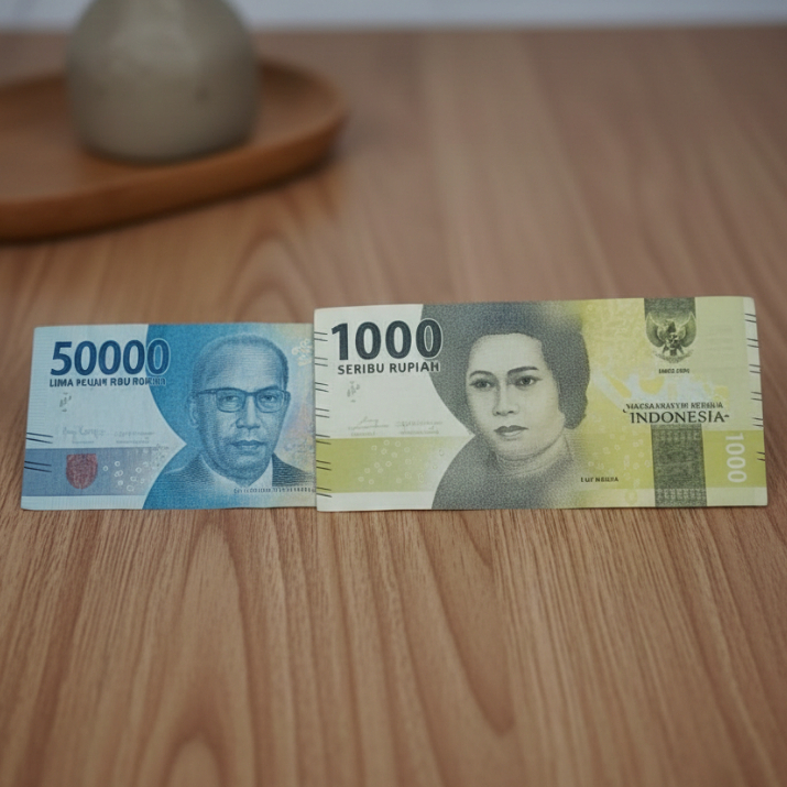 Mainan Anak Uang Kertas 30 Lembar Edukasi Mata Uang Gambar Asli Karakter