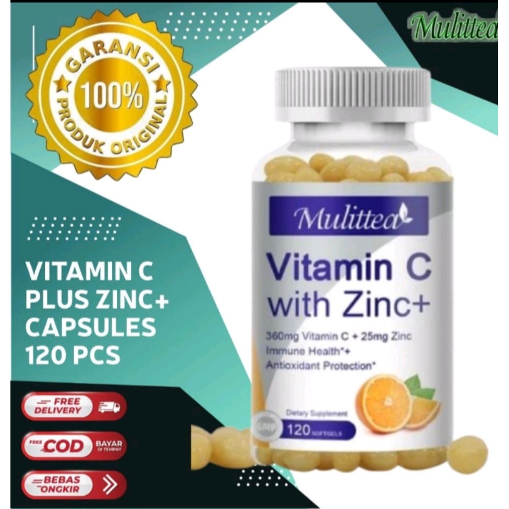 mulittea vitamin C 1000mg + zinc 120 softgels