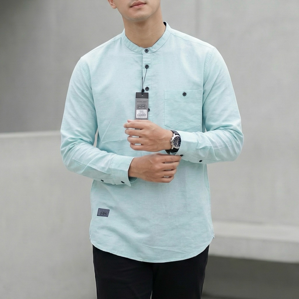 KEMEJA KOKO N54 BAJU MUSLIM LENGAN PANJANG