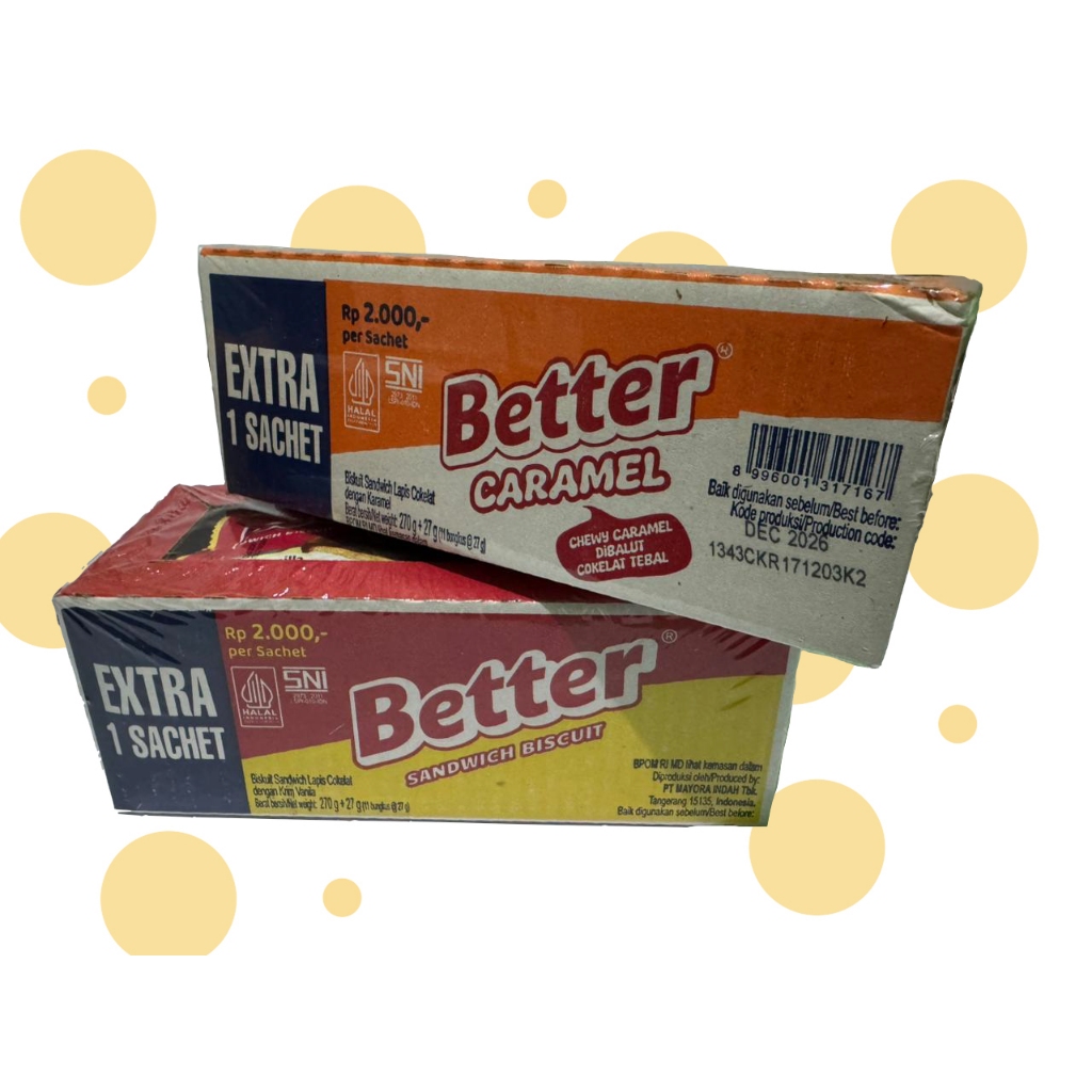1BOX SANDWICH BISCUIT BETTER COKELAT KRIM VANILA | CARAMEL