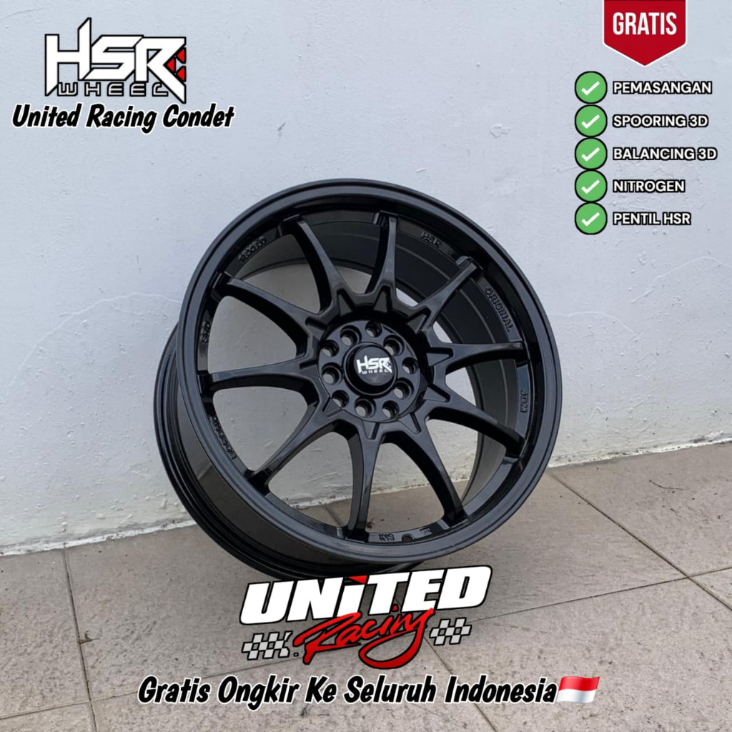 Velg Mobil CE28 Ring 18 HSR Boroko SRD Untuk New Avanza, HRV, Xpander Lebar 8 ET45 Black