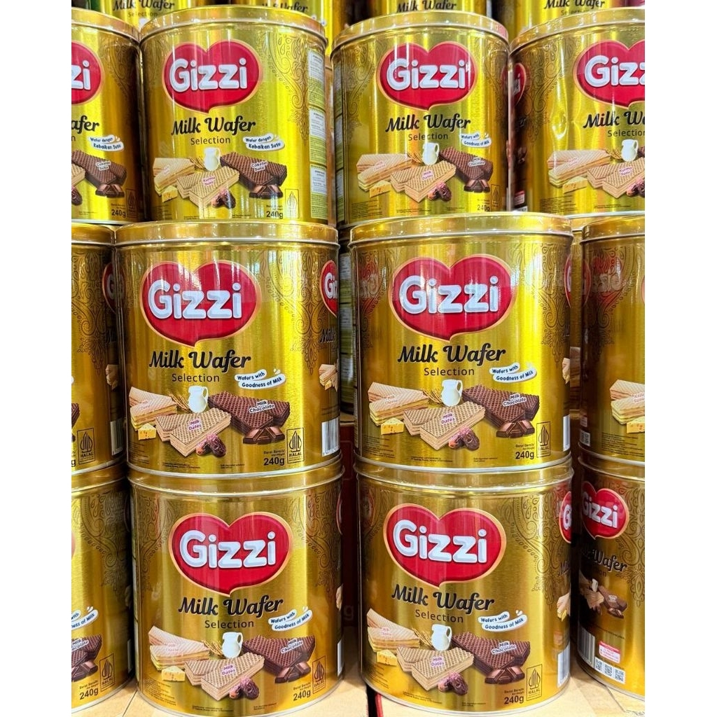 gizzi milk wafer selection coklat kaleng