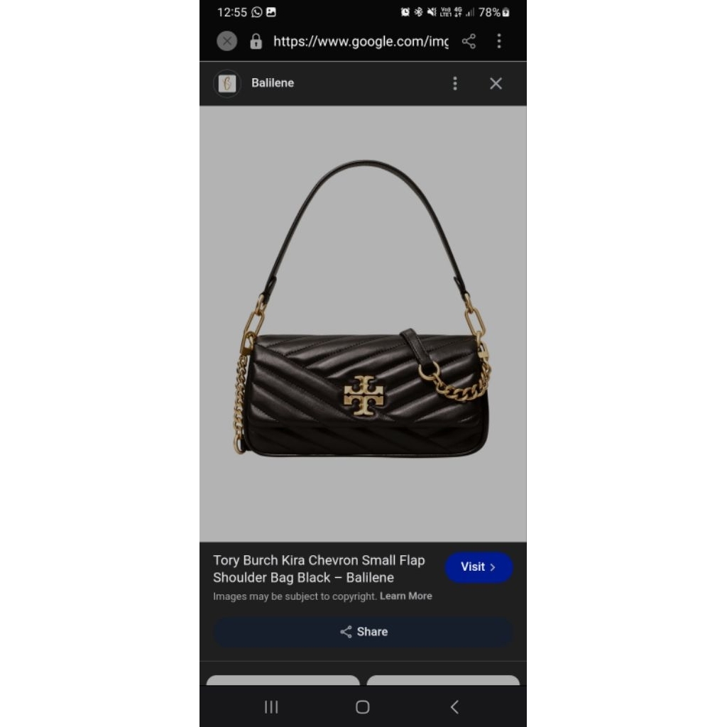 Tory Burch Kira Chevron Small Flap Shoulder Bag Black