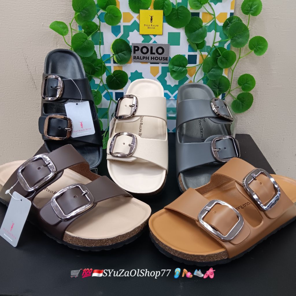 [Bisa COD/100% Original/Art TFB 202] Sandal Wanita POLO RALPH HOUSE/Sandal Wanita/Sandal Slide Wanit