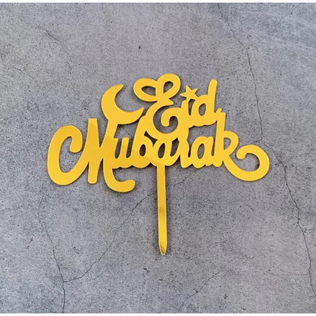 Cake Topper Eid Mubarak Akrilik Mirror Idul FItri Topper Kue Acrylic
