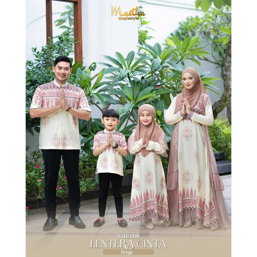 Maetha - Sarimbit Keluarga Couple Lebaran 2026 Beige Lentera Cinta Series