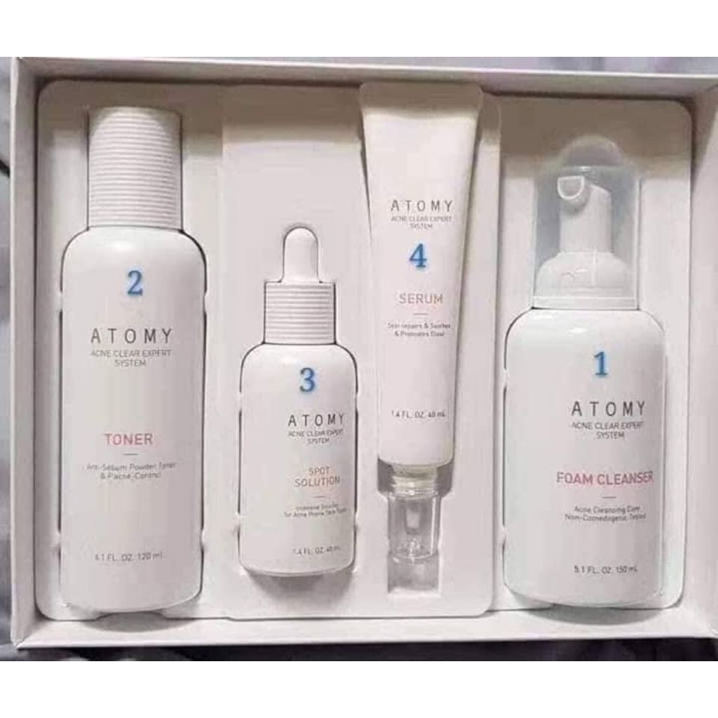 ori Atomy ACNE CLEAR EXPERT SYSTEM 4 Set Perawatah Kulit JERAWAT Ori Korea