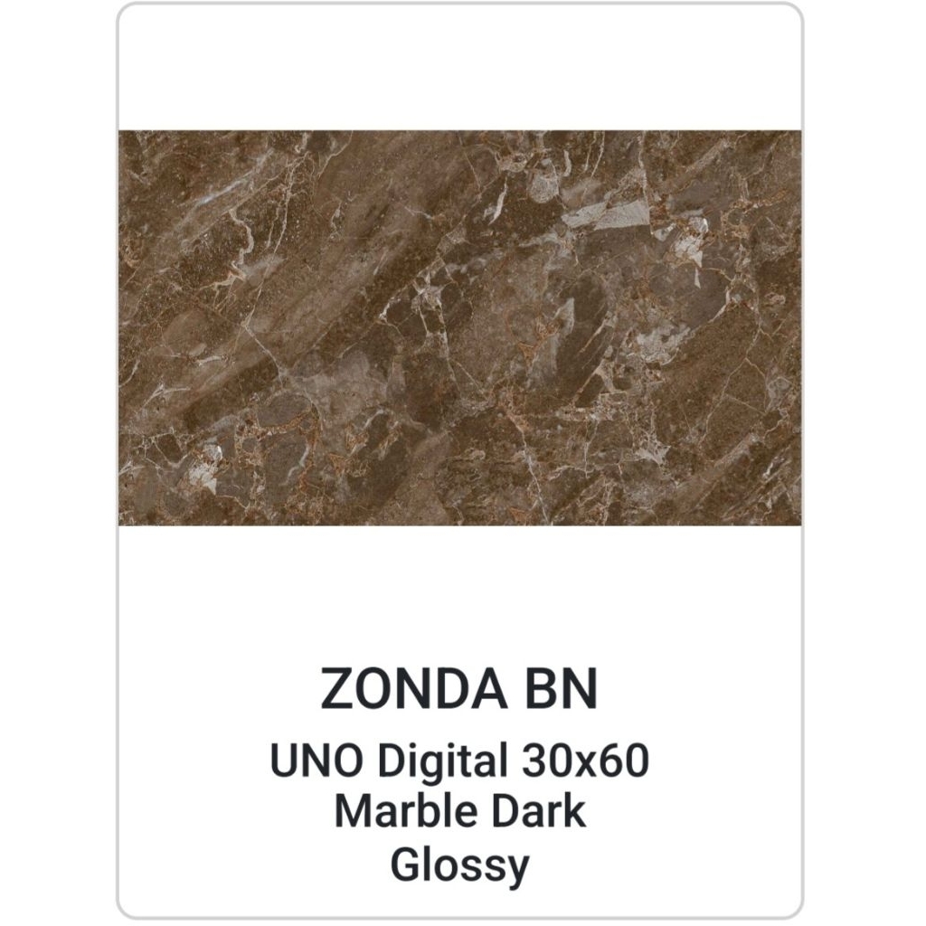 Keramik UNO Marble Dark Glossy Zonda BN Ukuran 30×60
