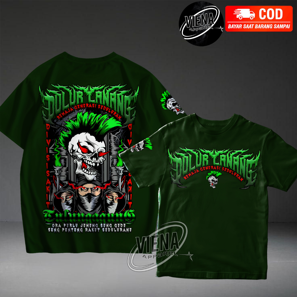 Kaos Dulur Lanang Green terbaru kaos distro disain terbaru PEMBANTAI REGAS DULUR LANANG tidak ful pu
