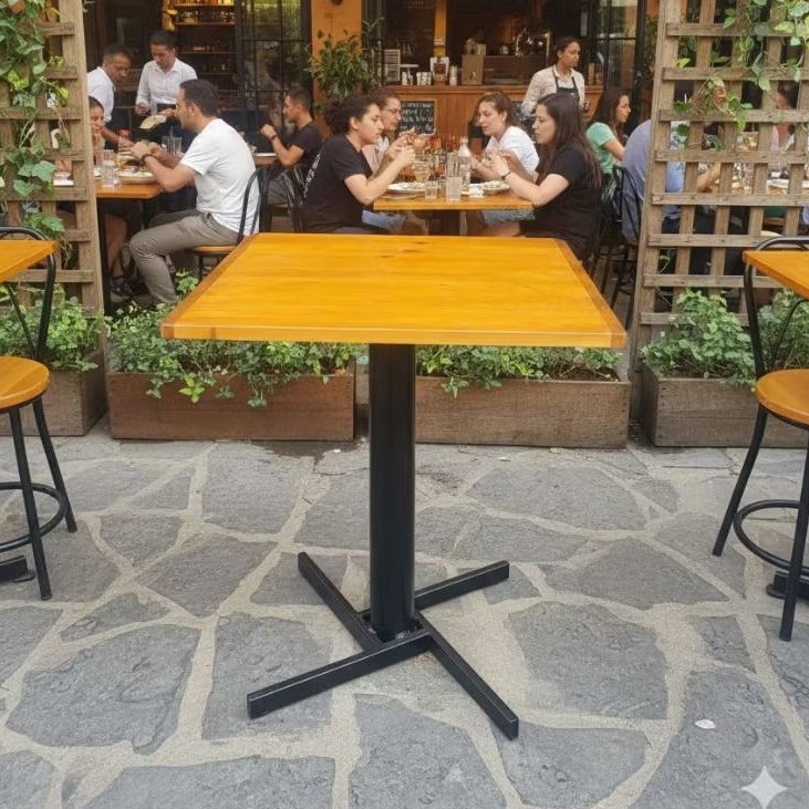 meja makan kaki besi minimalis cafe restoran rumah makan
