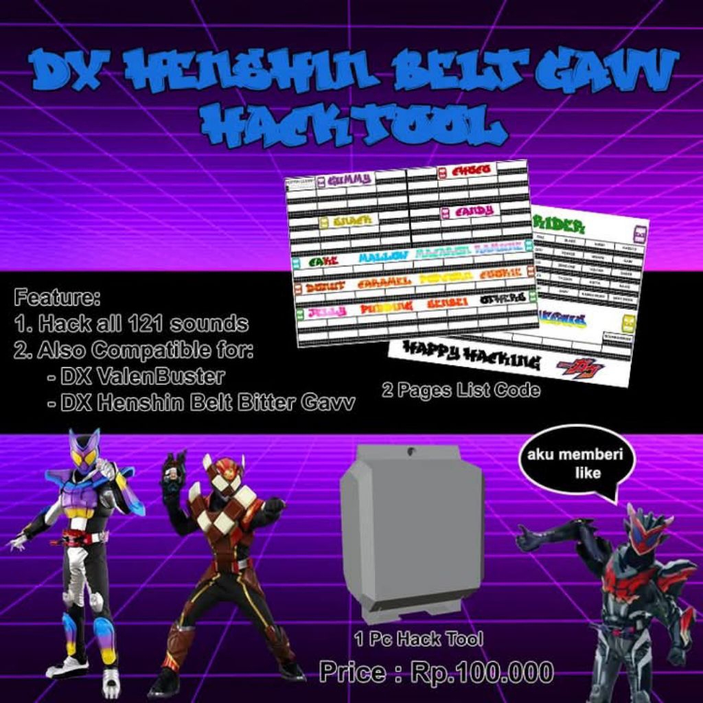 ALAT HACK TOOL DX HENSHIN BELT KAMEN RIDER GAVV DRIVER BITTER GOCHIZOU