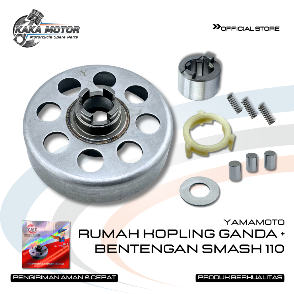 RUMAH KOPLING GANDA + BENTENGAN SMASH 110 YAMAMOTO -  CAGE BENTENGAN GANDA OTOMATIS SHOGUN 125 SET