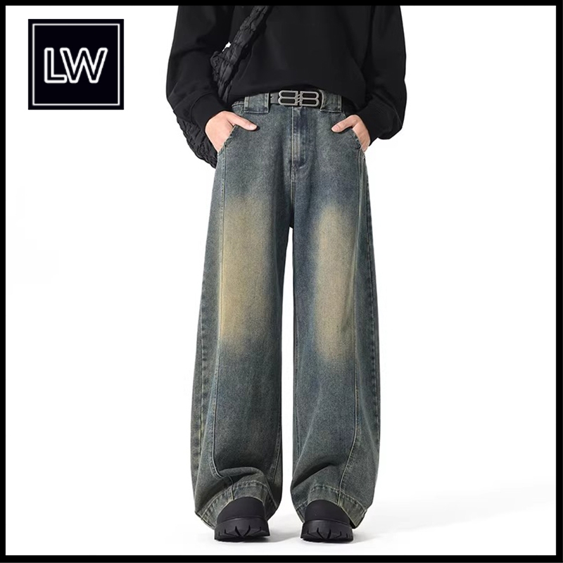 celana panjang pria Celana jeans pria  jeans biru muda celana baggy jeans pria