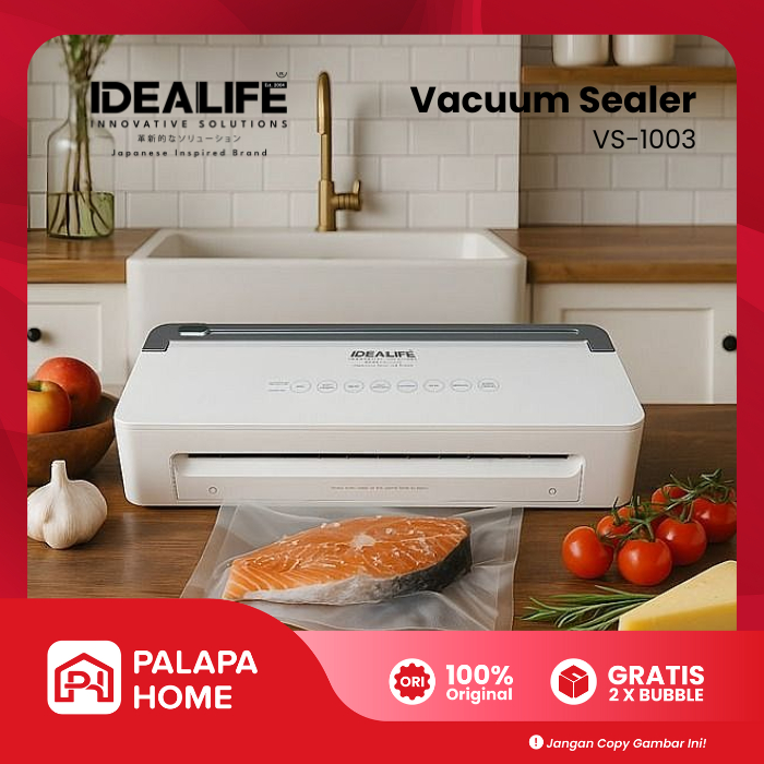 IDEALIFE Wet And Dry Vacuum Sealer Penyegel Plastik | Mesin Vakum Pres Otomatis Basah Kering VS-1003