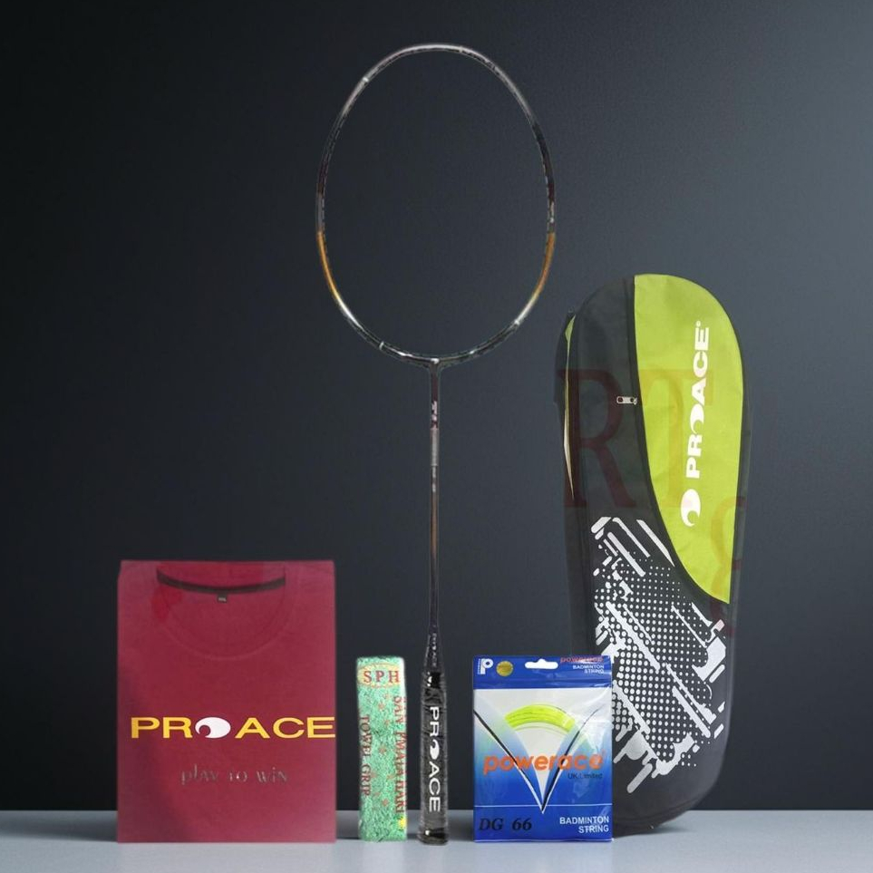 Raket Badminton Pro Ace Titanium 8 Bonus Komplit Raket ProAce Titanium 8